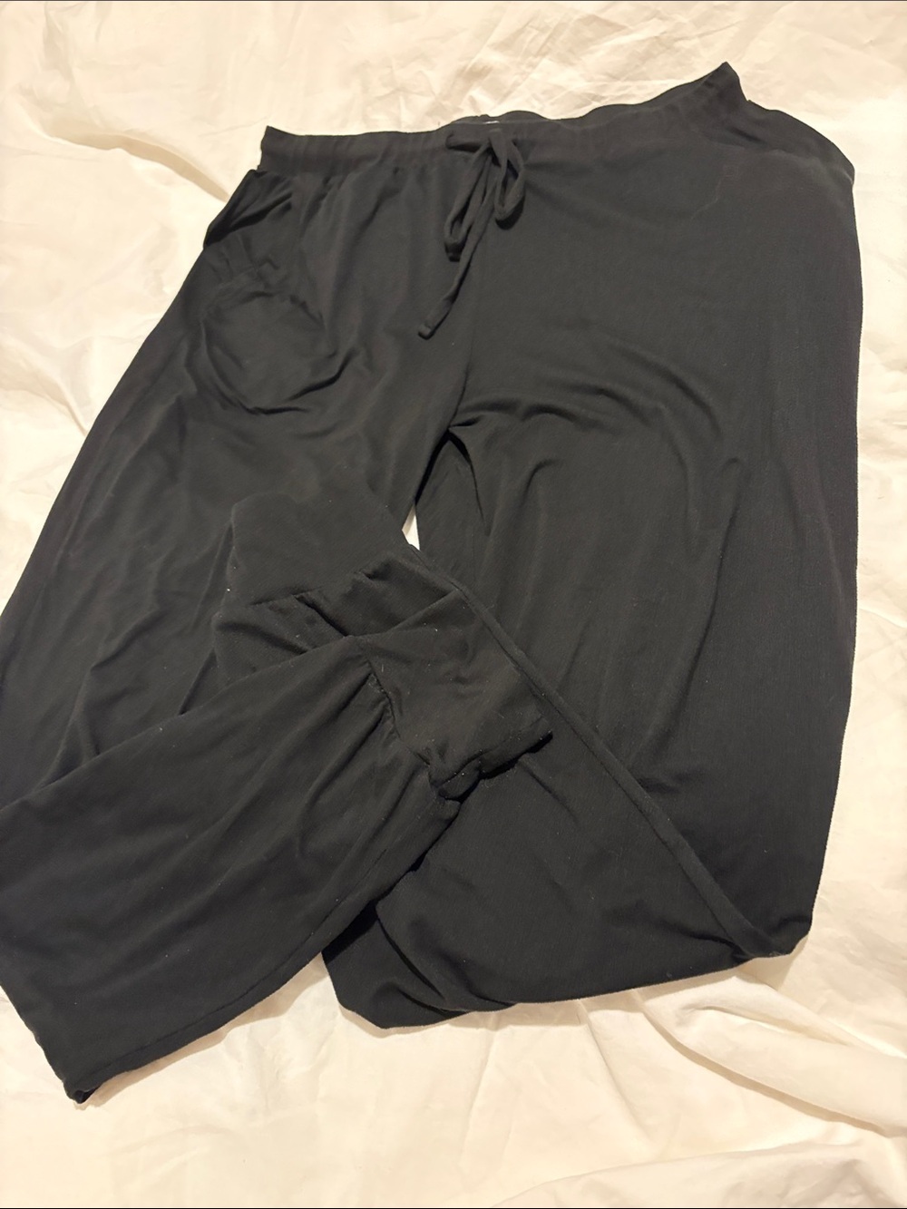 Max Studio Black Drawstring Lounge Pants with Pocket
